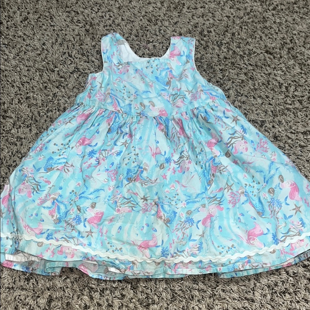 Isaac Mizrahi Blue and Pink Scoop Neck Sundress